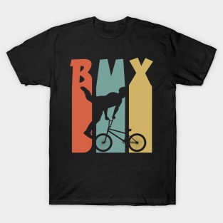 BMX / Retro Vintage BMX Bike Rider / vintage Retro 1970's Style BMX Silhouette Extreme Sports Youth / Kids Bmx T-Shirt